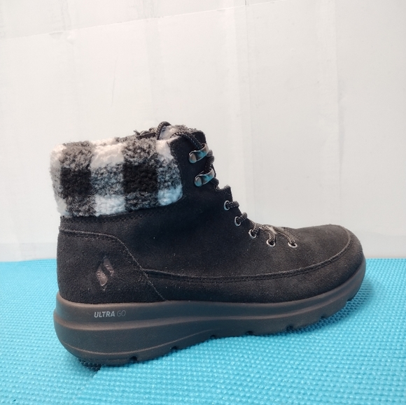 Skechers Black and White Plaid Ankle Booties - Picture 4 of 14
